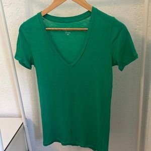 J. Crew Green Vintage Cotton V-neck tee, size XS